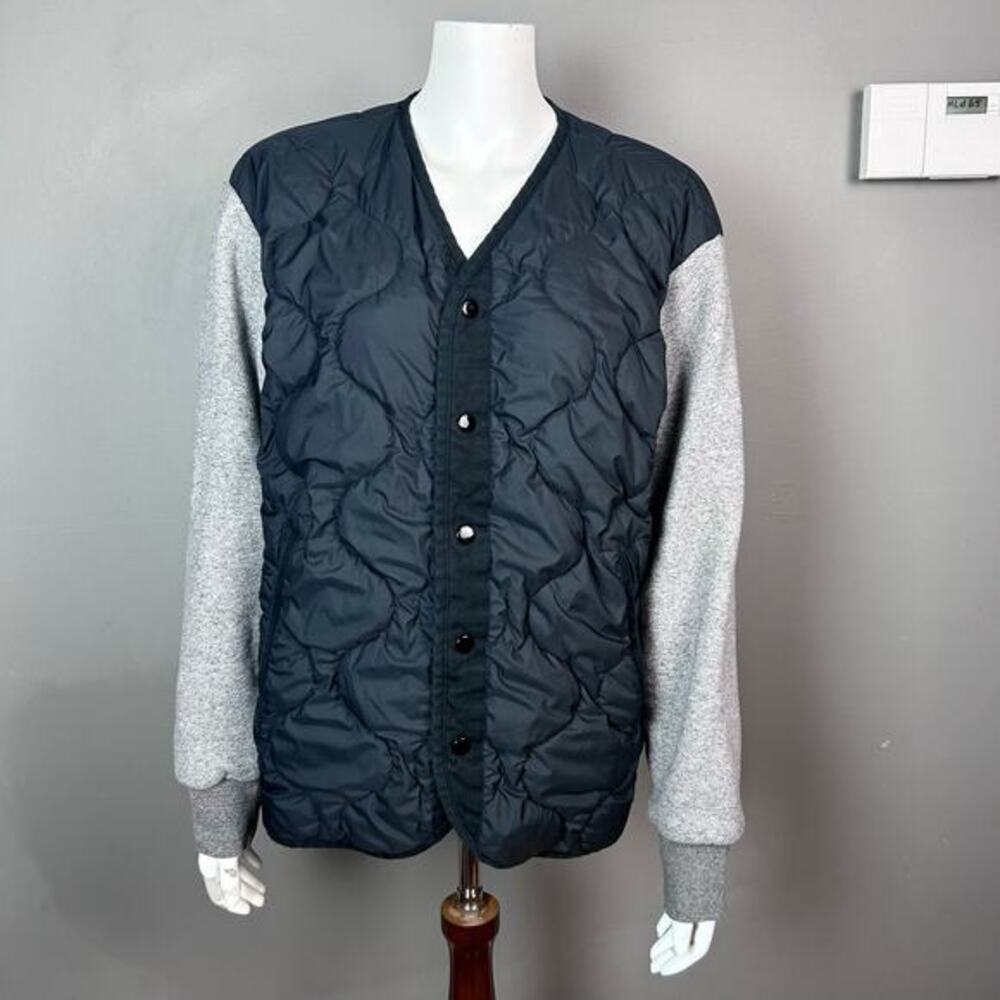 Rag & Bone jacket men's medium quilted varsity bomber varsity black gray